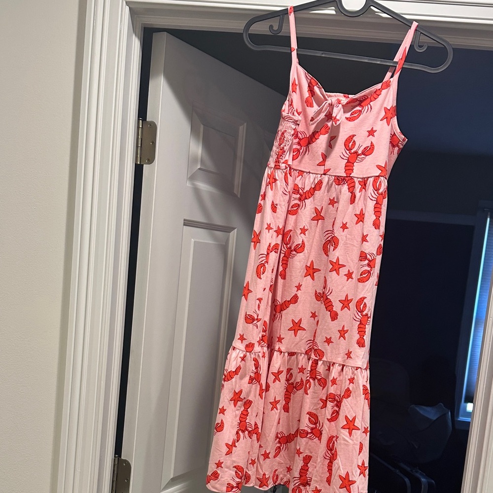 Pink and Red Lobster Print Dress
